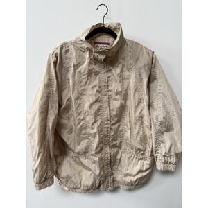 Tudor Court By Haband Womens Windbreaker Jacket Gold Size L  Vintage 80s